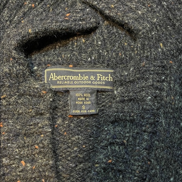 Men's Abercrombie & Fitch Gray Wool Winter Sweater. 100% Wool. Cabincore Size S - Picture 2 of 8